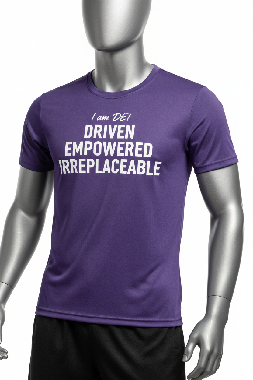 Driven Empowered Irreplaceable - Across Chest - Purple